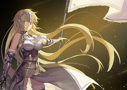 Serie Fate, bionda, armatura, Fate / Apocrypha, Righello (Fate / Gran Ordine), Fate / Gran Ordine, Jeanne d'Arc, Sfondo HD HD wallpaper