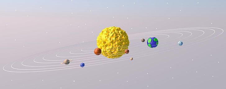 3D Sun System HD Wallpaper, ilustración del sistema solar, artístico, 3D, sol, sistema solar, tierra, plutonio, Fondo de pantalla HD