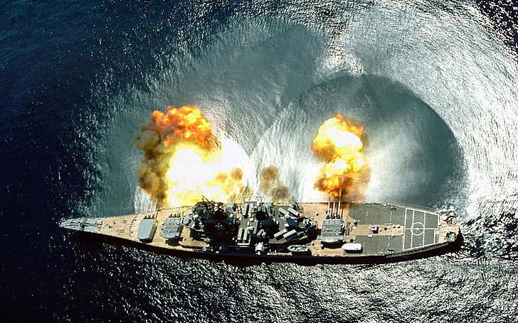 軍艦、USSアイオワ（BB-61）、戦艦、軍艦、 HDデスクトップの壁紙