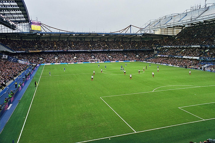 campo de fútbol, ​​Chelsea FC, campo de fútbol, ​​estadio, fútbol, ​​deporte, deportes, Fondo de pantalla HD