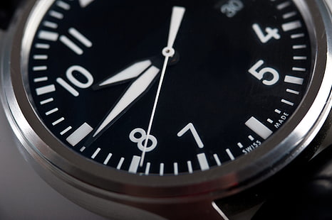arloji analog berwarna perak, jam tangan, kuarsa, tangan, close-up, Wallpaper HD HD wallpaper