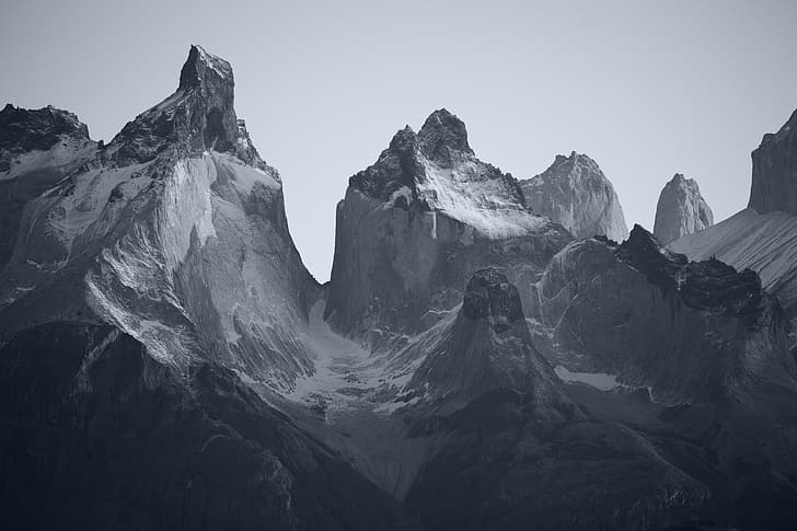 montanhas, neve, paisagens nórdicas, HD papel de parede
