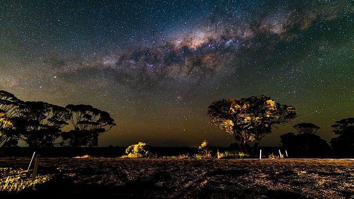 Nachtlandschaft, Nacht, Galaxie, Dunkelheit, Sternennacht, Milchstraße, HD-Hintergrundbild