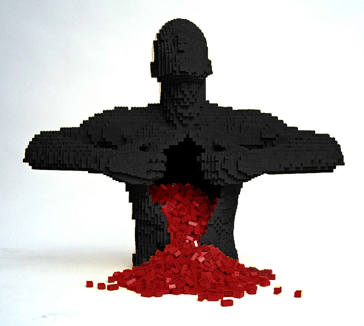 pria memegang ilustrasi dadanya, LEGO, mainan, Wallpaper HD