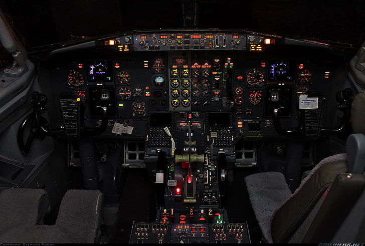 flygplans cockpit, cockpit, Boeing 737, flygplan, flygplan, HD tapet
