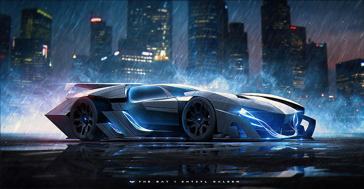 concept noir coupé, Batman, Batmobile, Khyzyl Saleem, Lamborghini Ankonian Concept, Fond d'écran HD