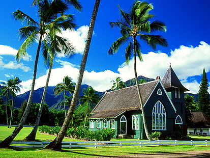 Waioli Huiia Church Гавайи HD, мир, путешествия, путешествия и мир, церковь, Гавайи, вайоли, Huiia, HD обои HD wallpaper