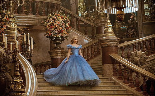 Movie, Cinderella (2015), Lily James, HD wallpaper HD wallpaper