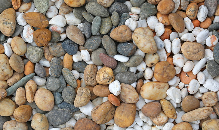 beach, pebbles, stones, background, white, texture, marine, sea, HD wallpaper