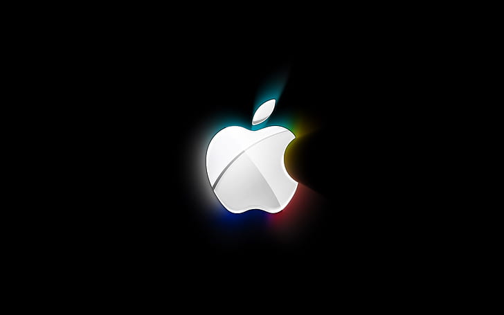 Tonalità di spettro colorato di Apple, logo del marchio Apple, spettro, colorato, mela, ombra, Sfondo HD