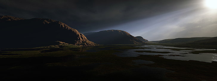 paisaje, naturaleza, cielo, roca, oscuro, Fondo de pantalla HD
