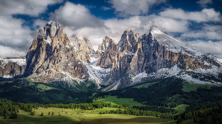 山、イタリア、ドロミテ、トレンティーノアルトアディジェ、ドロミテ、サンタクリスティーナヴァルガルデーナ、 HDデスクトップの壁紙