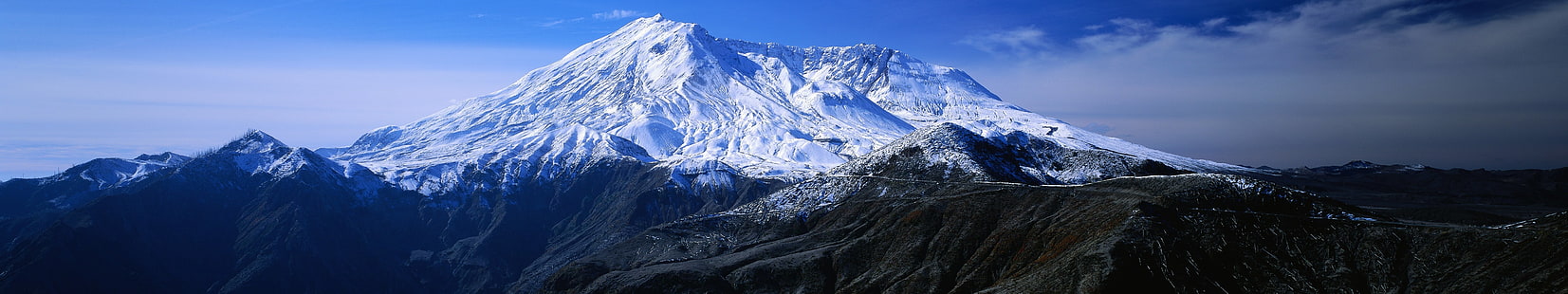 snow-covered mountain, monitor, montagne, mountain, multi, multiple, screen, triple, HD wallpaper HD wallpaper