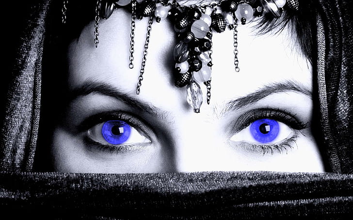 Eyes Of The Beholder, mask, girl, eyes, blue eyes, face, beauty, 3d and abstract, HD wallpaper