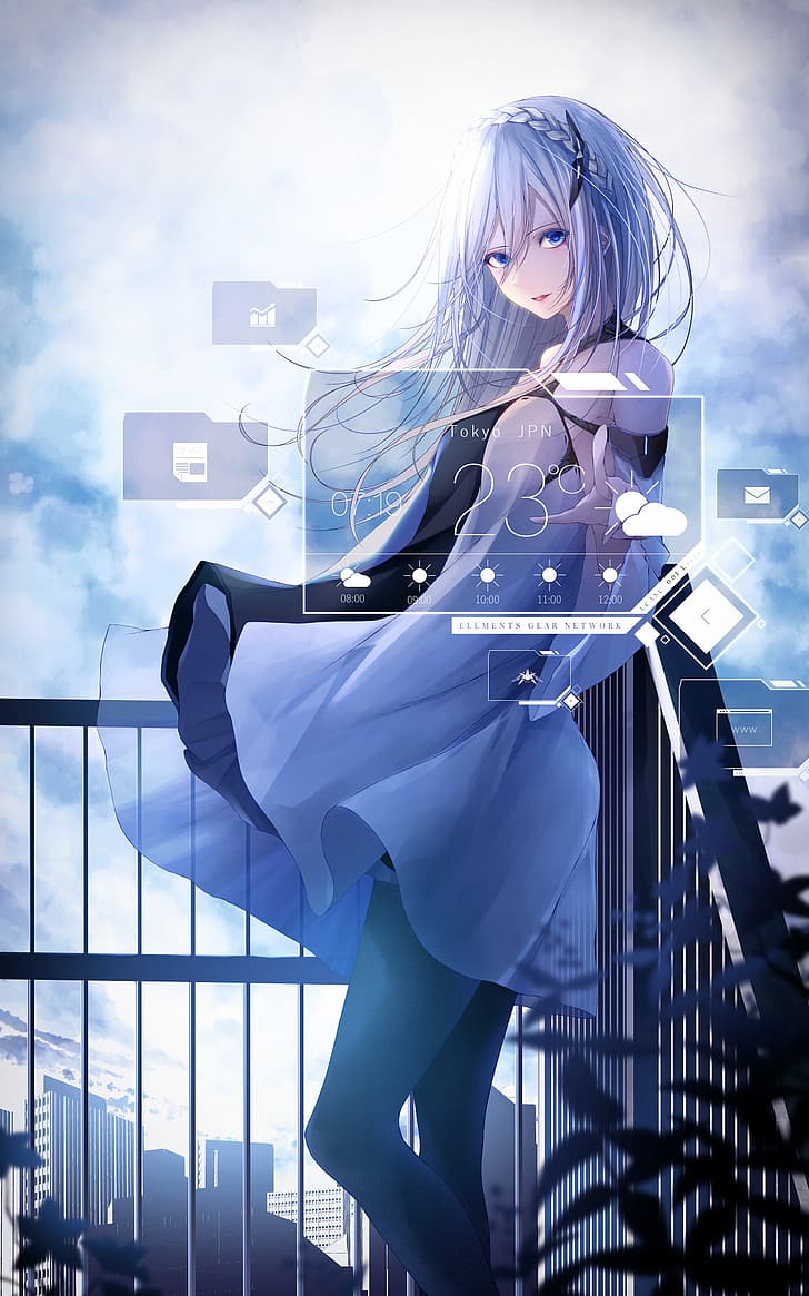 Anime Girls, weiße Haare, Beatless, Lacia, HD-Hintergrundbild, Handy-Hintergrundbild