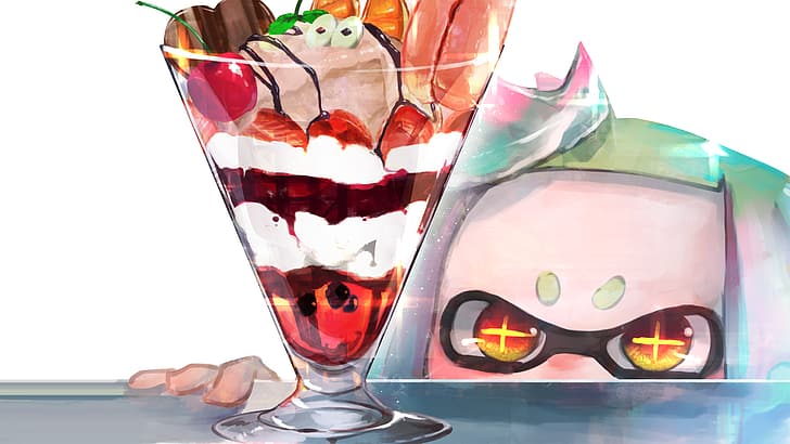 anime, Splatoon, Splatoon 2, Nintendo, ice cream, food, HD wallpaper