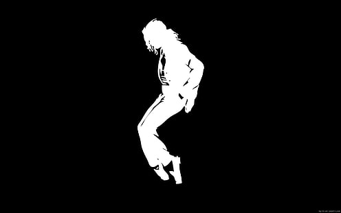マイケル・ジャクソンの白いシルエット、マイケル・ジャクソンのグラフィック、シルエット、有名人、マイケル、ジャクソン、歌手、ダンス、 HDデスクトップの壁紙 HD wallpaper