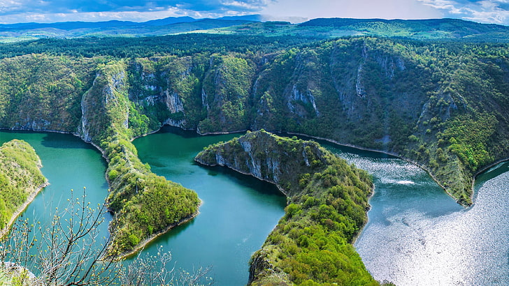 каньон, uvac, сърбия, ждрело uvac, каньон uvac, река uvac, специален природен резерват uvac, природен резерват, национален парк, река, вода, HD тапет