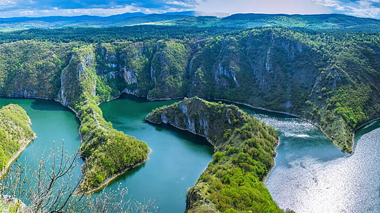 kanyon, uvac, sırbistan, uvac gorge, uvac kanyonu, uvac nehri, özel doğa rezerv uvac, doğa rezerv, milli park, nehir, su, HD masaüstü duvar kağıdı HD wallpaper