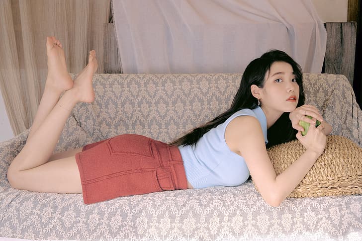 IU, Lee Ji-Eun, mulheres coreanas, descalças, HD papel de parede