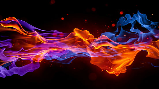 fire, 4k, 5k wallpaper, blue, red, violet, background, HD wallpaper HD wallpaper
