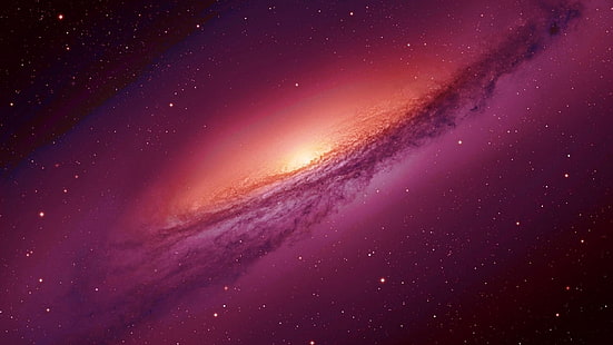 nebula galaxy light stars funnel-Space Photography .., oranye dan ungu, Wallpaper HD HD wallpaper