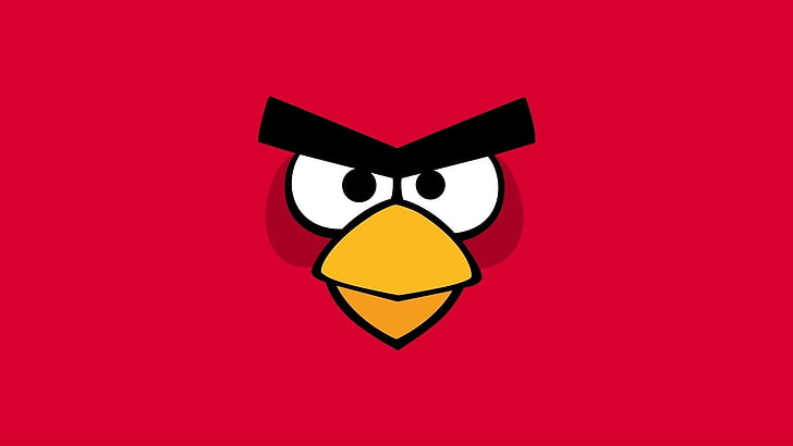 Логотип Angry Bird, Angry Birds, минимализм, HD обои