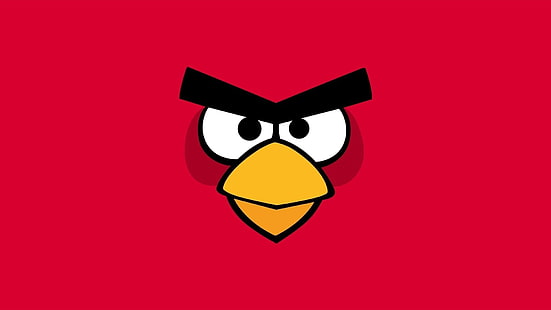 怒っている鳥のロゴ、怒っている鳥、ミニマリズム、 HDデスクトップの壁紙 HD wallpaper