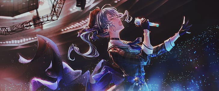 Virtual Youtuber, Hololive, Hoshimachi Suisei, singer, stages, Hyde (Artist), HD wallpaper