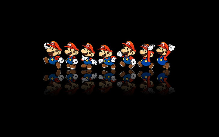 Mario, Latar Belakang Hitam, Karakter Game, mario, latar belakang hitam, karakter game, Wallpaper HD