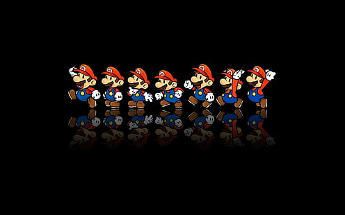 Mario, Latar Belakang Hitam, Karakter Game, mario, latar belakang hitam, karakter game, Wallpaper HD HD wallpaper