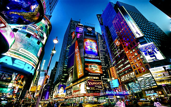 Times Square New York Usa City Cities Neon Lights G 2560×1600, HD wallpaper