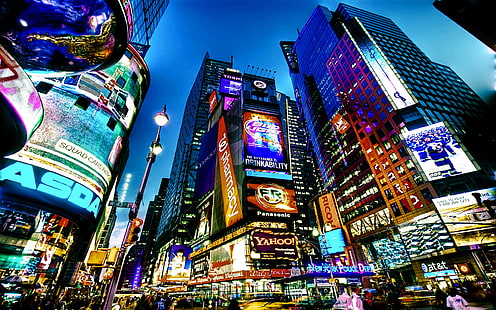 Times Square New York Amerika Serikat Kota Neon Lampu G 2560 × 1600, Wallpaper HD HD wallpaper