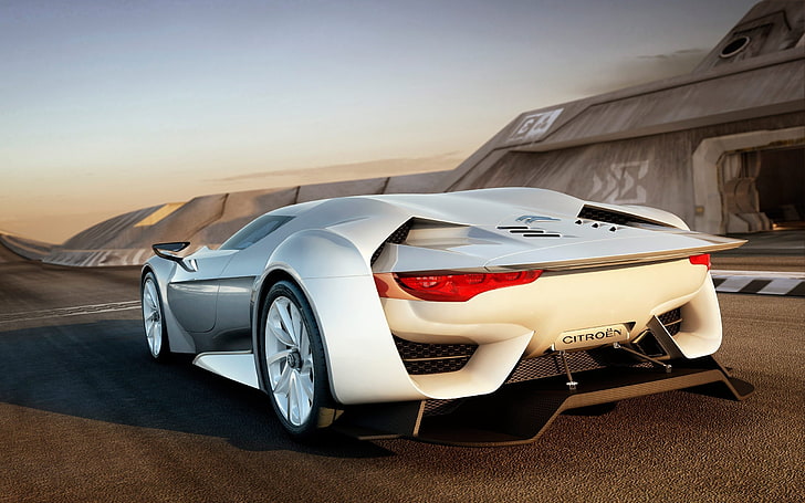 Citroen GT Concept, бял Citroen супер автомобил, Автомобили, Citroen, HD тапет