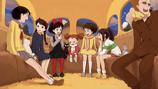 Castle In The Sky ، خدمة توصيل Kikis ، My Neighbour Totoro ، Spirited Away ، Studio Ghibli، خلفية HD HD wallpaper