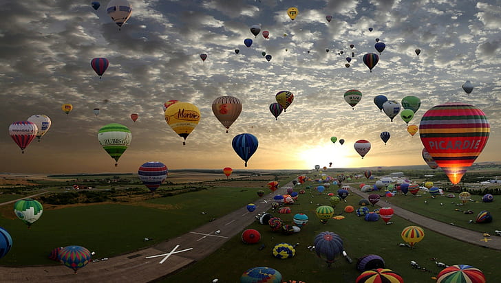 balon, balony na ogrzane powietrze, niebo, Tapety HD