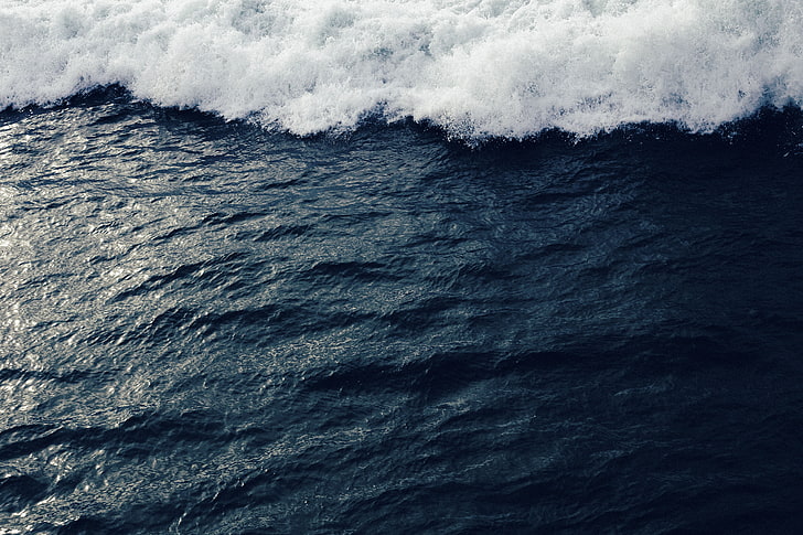 aerial photography of sea, sea, surf, foam, HD wallpaper