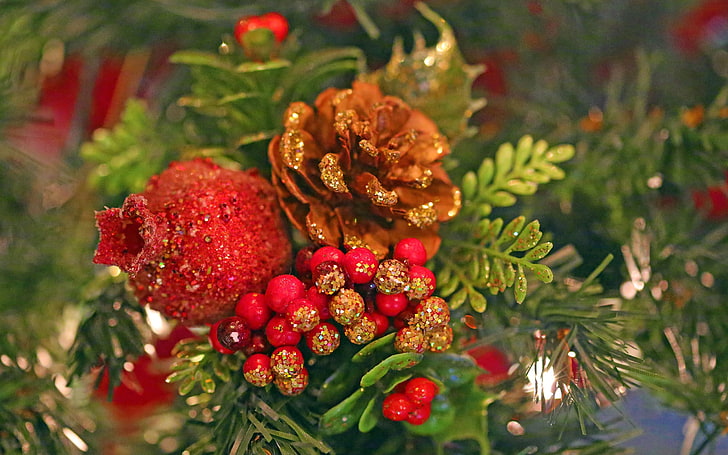 クリスマスツリーの植物の装飾-メリークリスマス2 ..、 HDデスクトップの壁紙