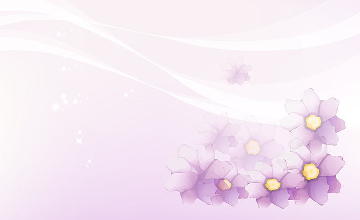 Esquina de flores de color púrpura, papel tapiz de flores de color púrpura, Aero, arte vectorial, púrpura, flores, esquina, Fondo de pantalla HD