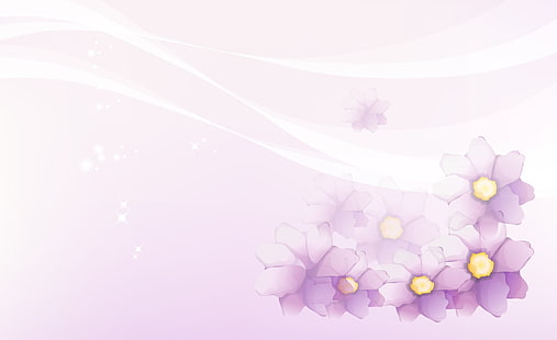 Purple Flowers Corner, fiori viola wallpaper, Aero, Vector Art, Purple, Flowers, Corner, Sfondo HD HD wallpaper