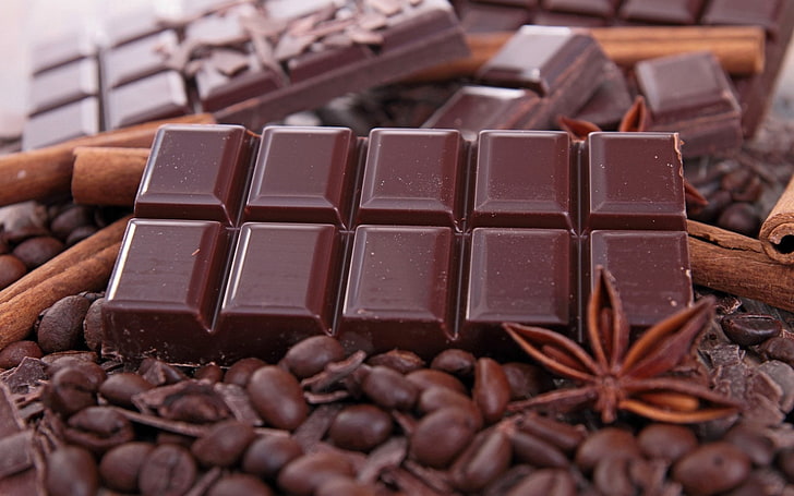 Коричневый шоколад, Еда, Шоколад, HD обои