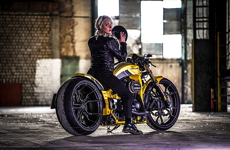 Motociclette, ragazze e motocicli, moto custom, Harley-Davidson, Thunderbike Customs, Sfondo HD HD wallpaper