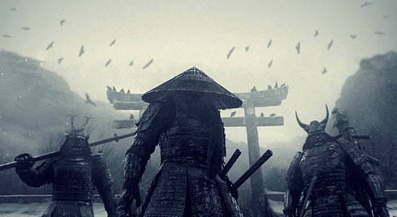 Sucker Punch Samurai, drei Samurai-Hintergründe, Filme, Sucker Punch, Samurai, Film, Film, HD-Hintergrundbild HD wallpaper