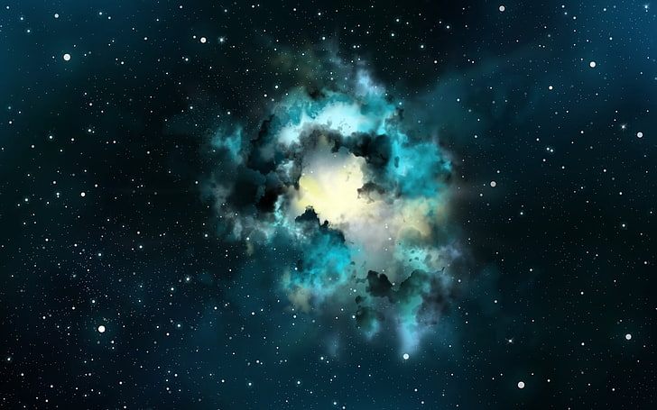 blue, white, and black galaxy wallpaper, sky, spot, background, stars, dark, HD wallpaper