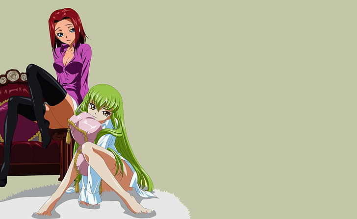 Code Geass CC et Kallen, fond d'écran de deux personnages féminins d'anime, Artistique, Anime, Code, Geass, Kallen, Fond d'écran HD