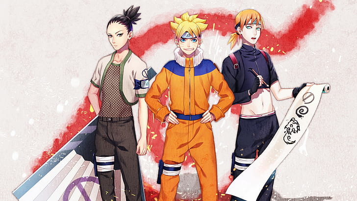 Anime, Naruto, Boruto Uzumaki, Inojin Yamanaka, Shikadai Nara, HD-Hintergrundbild