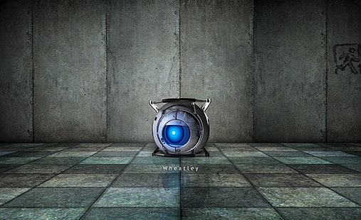 Portal 2 Wheatley ، خلفية رقمية لروبوت رمادي وأزرق ، ألعاب ، بوابة ، لعبة فيديو ، لعبة فيديو ألغاز ، بوابة 2 ، بوابة 2 لعبة فيديو ، ويتلي ، بوابة 2 ويتلي، خلفية HD HD wallpaper