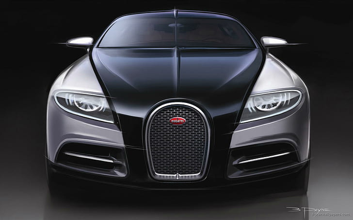 Bugatti 16 C Galibier Concept 2, gray and black car, concept, bugatti, galibier, cars, HD wallpaper
