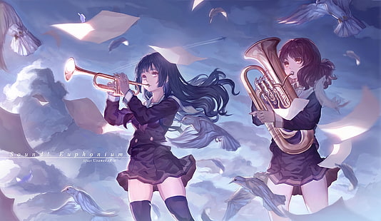 Anime, Suara!Euphonium, Kumiko Oumae, Reina Kousaka, Wallpaper HD HD wallpaper