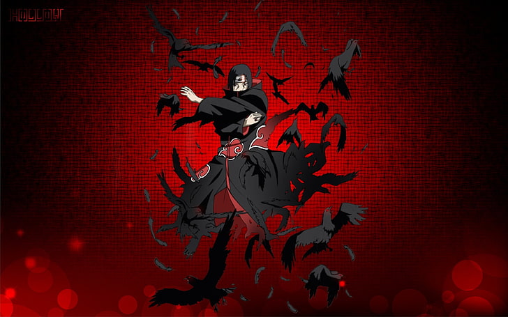 Uchiha Itachi, Naruto Shippuuden, Uchiha Itachi, Anime, Anime-Jungs, Akatsuki, Rabe, HD-Hintergrundbild